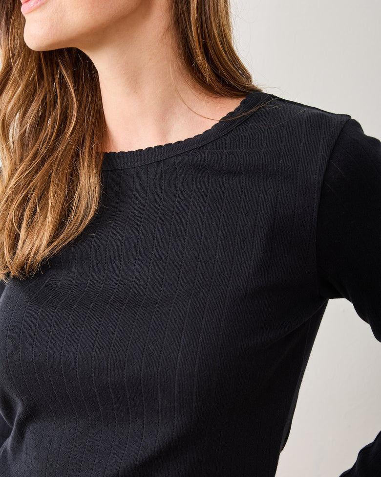 Cat Eye - Pointelle Long Sleeve - Shirt - Printfresh