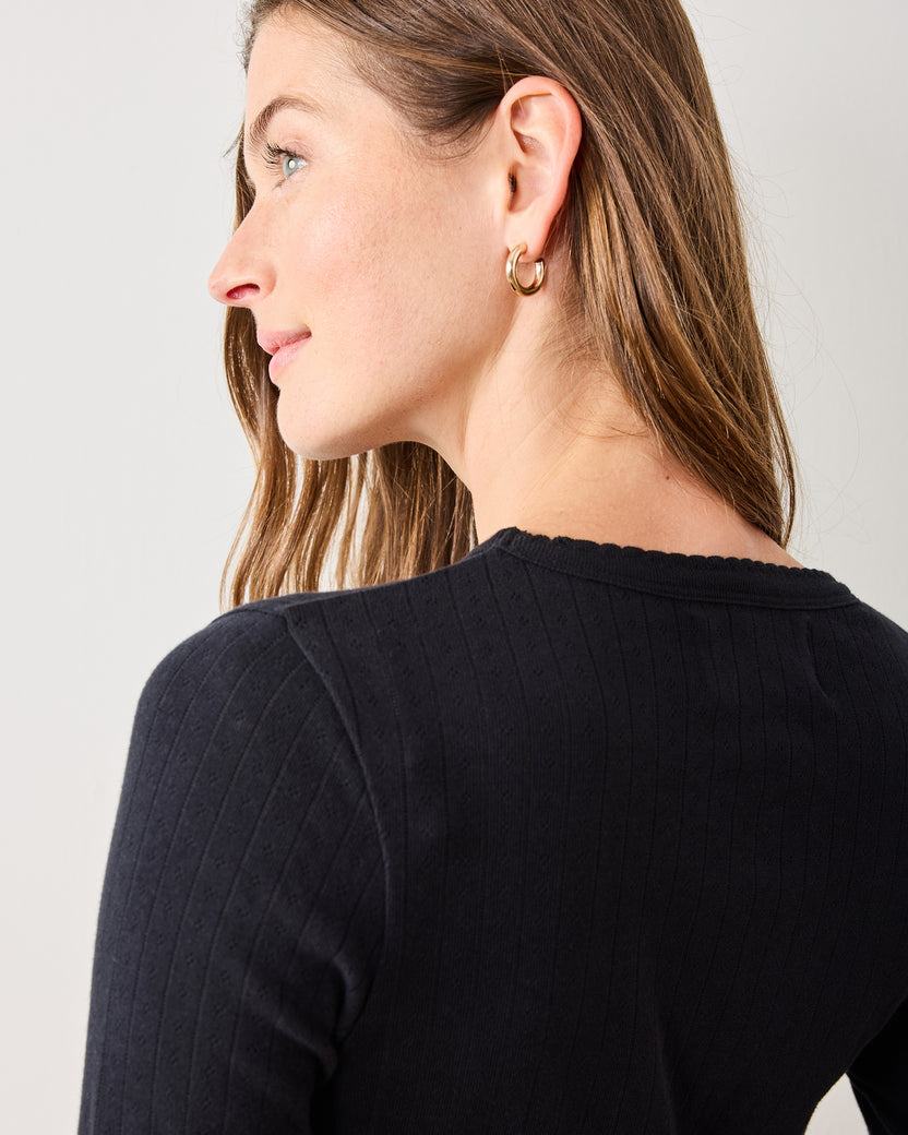 Cat Eye - Pointelle Long Sleeve - Shirt - Printfresh