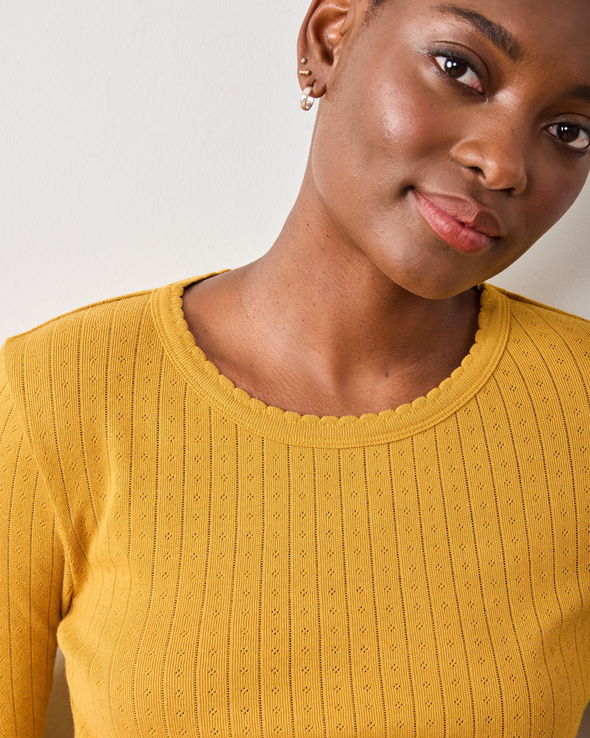 Goldenrod - Pointelle Long Sleeve - Shirt – Printfresh