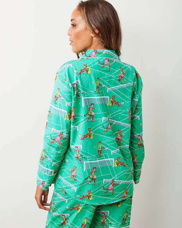 Courtside Cats - Long PJ Set - Tennis Teal - Printfresh