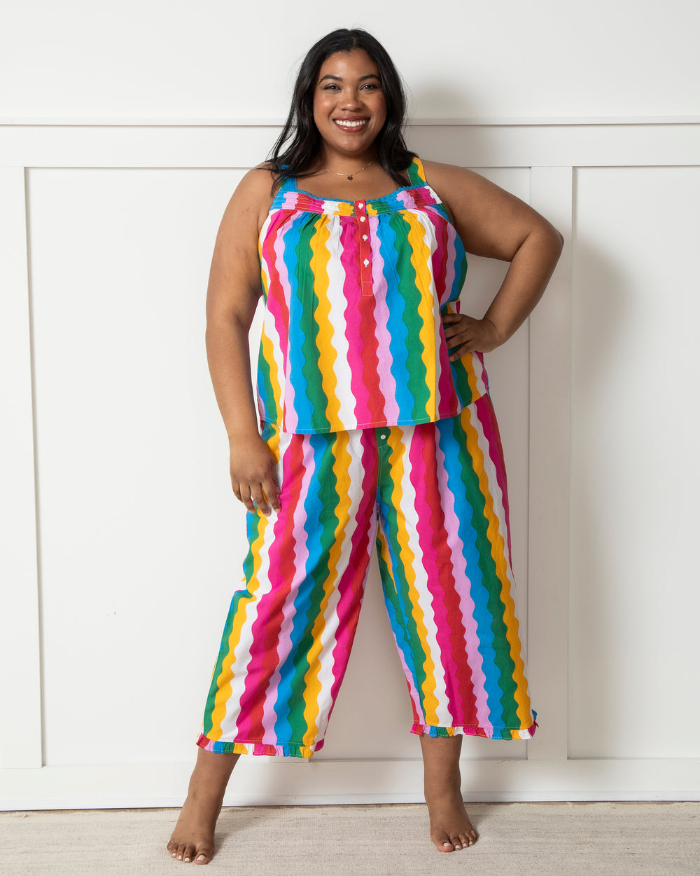 Daily Disco - Back to Bed Cropped Pant Set - Rainbow - Printfresh