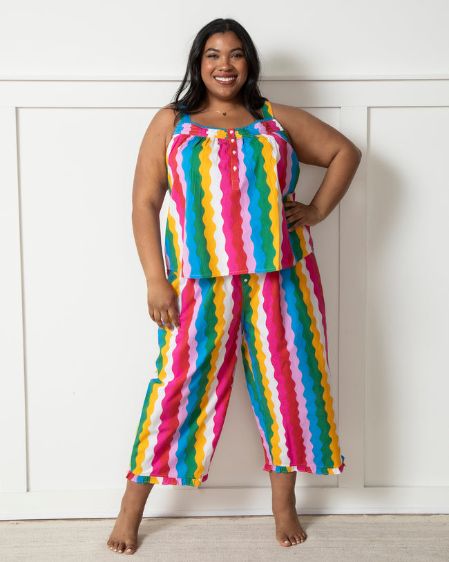 Daily Disco - Back to Bed Cropped Pant Set - Rainbow - Printfresh