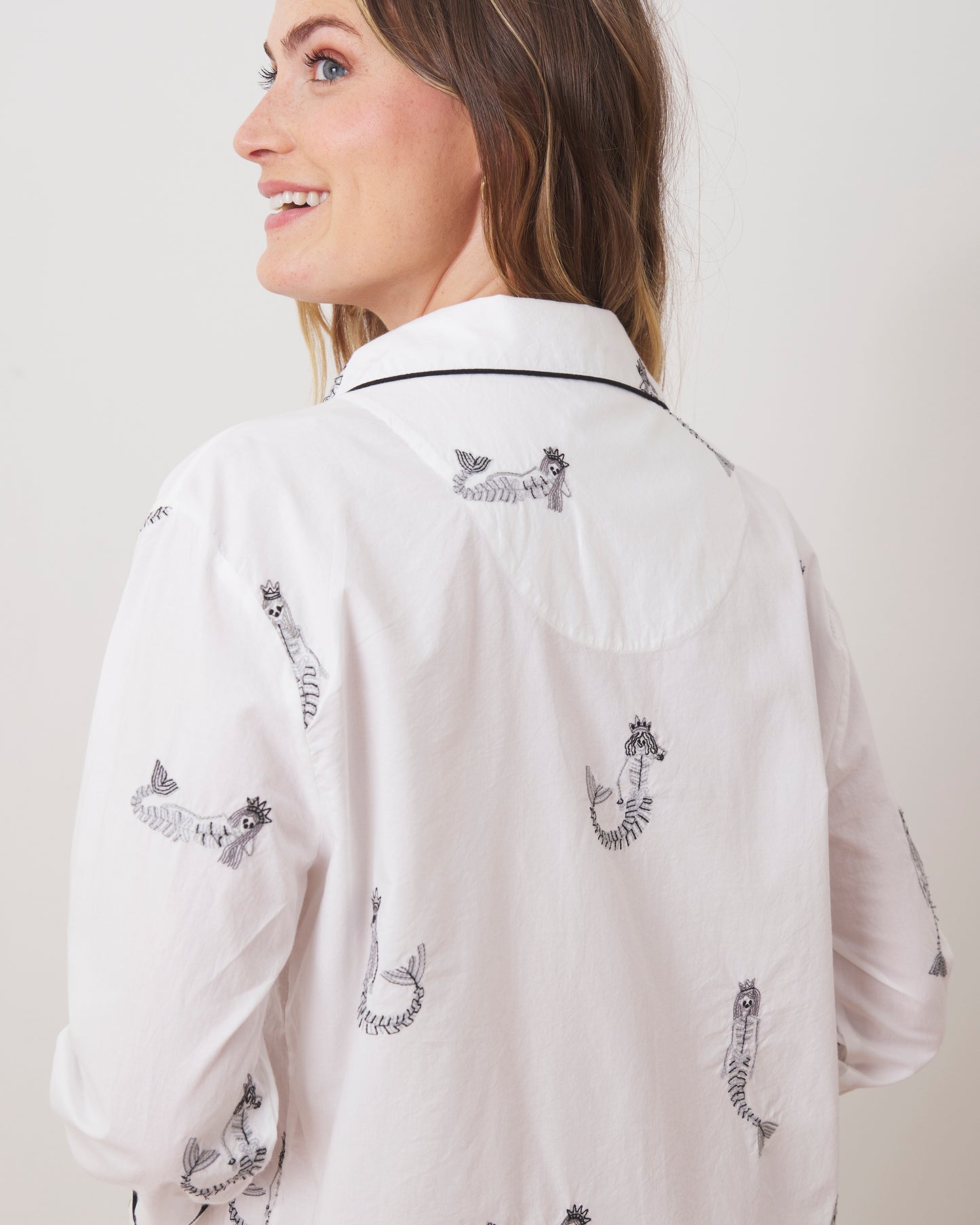 Daughters Of Triton Skeleton - Long PJ Set - Cloud - Printfresh