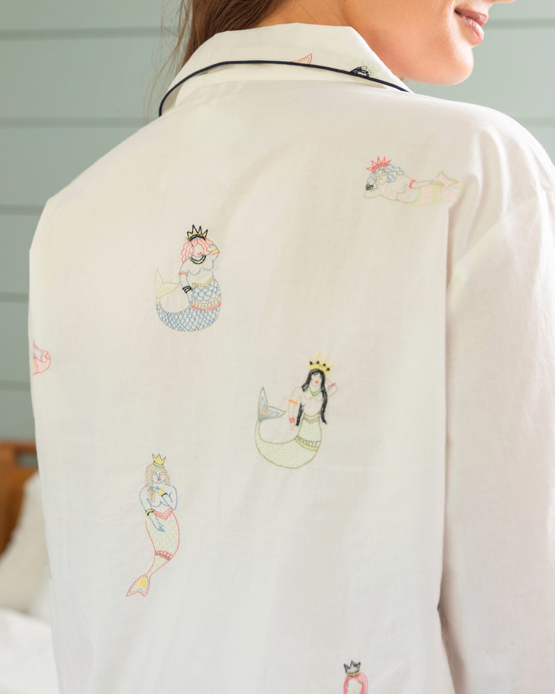 Mermaid Toile - Long PJ Set - Blush