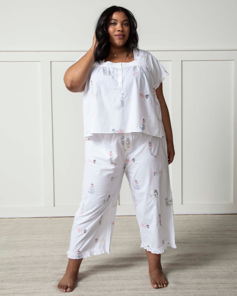 Daughters of Triton - Pintuck Cropped Set - Cloud - Printfresh