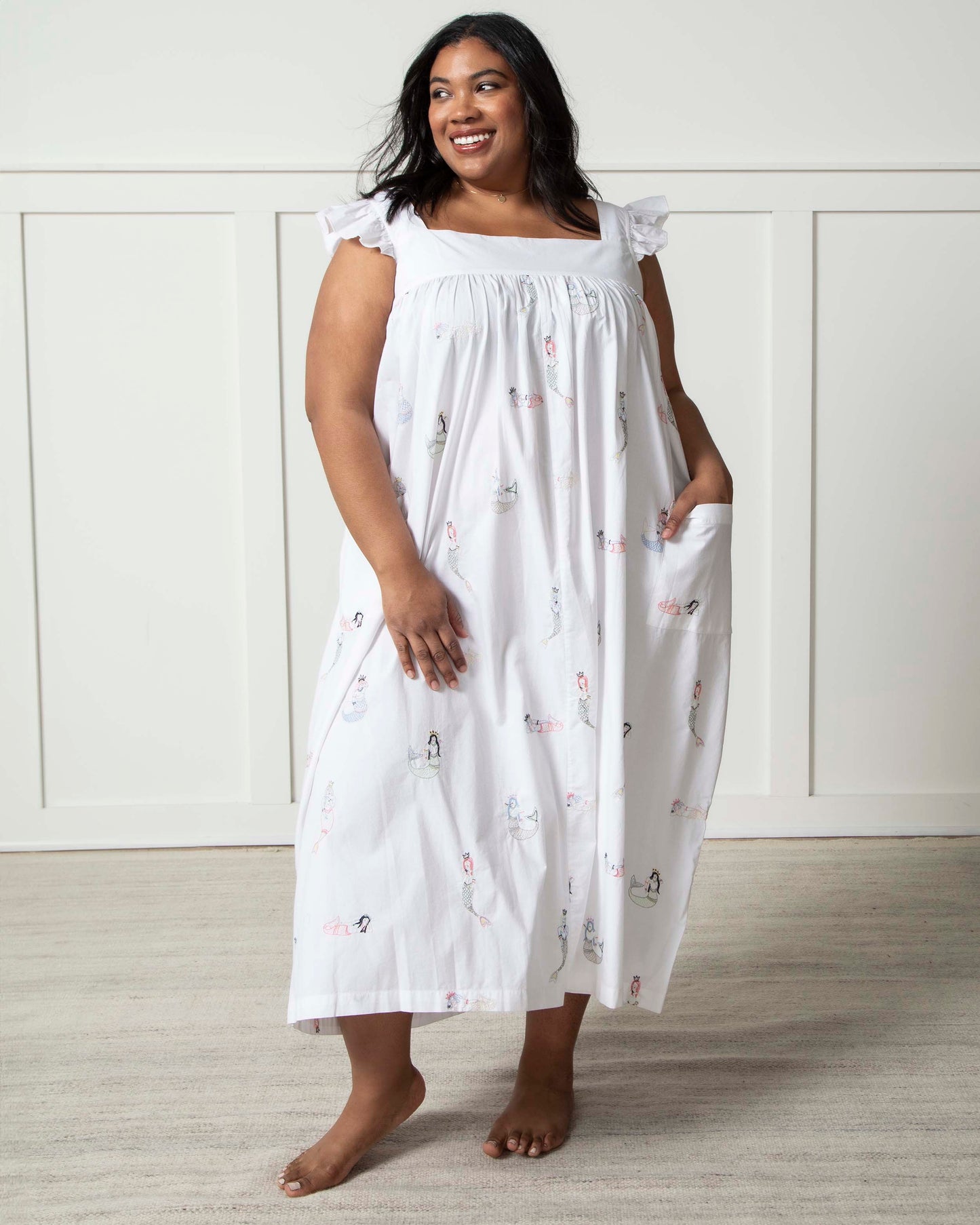 Daughters of Triton - Shoreline Nightgown - Cloud - Printfresh