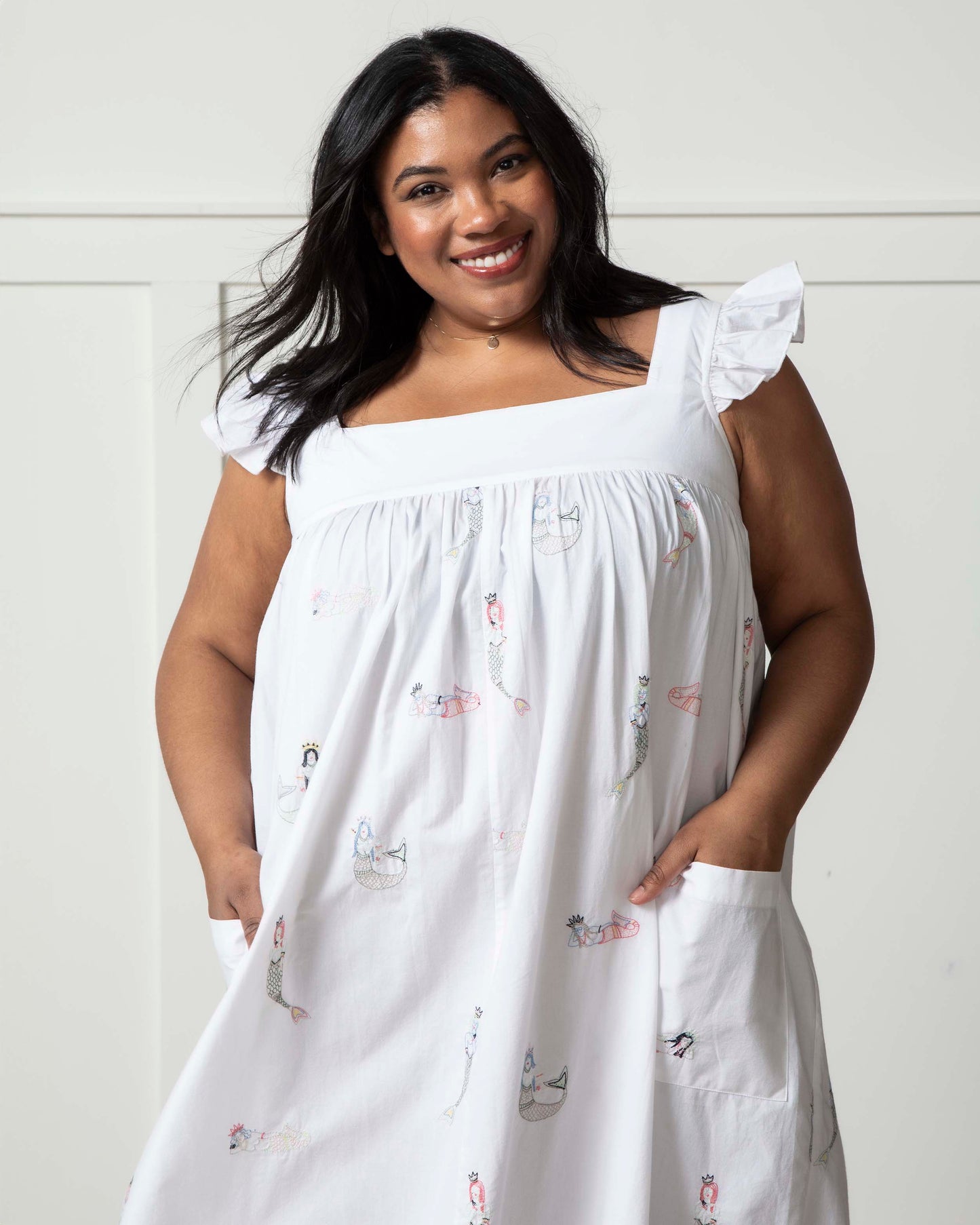 Daughters of Triton - Shoreline Nightgown - Cloud - Printfresh