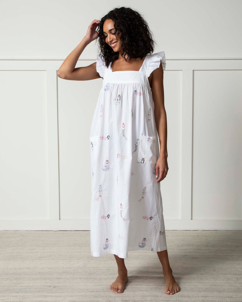 Daughters of Triton - Shoreline Nightgown - Cloud - Printfresh
