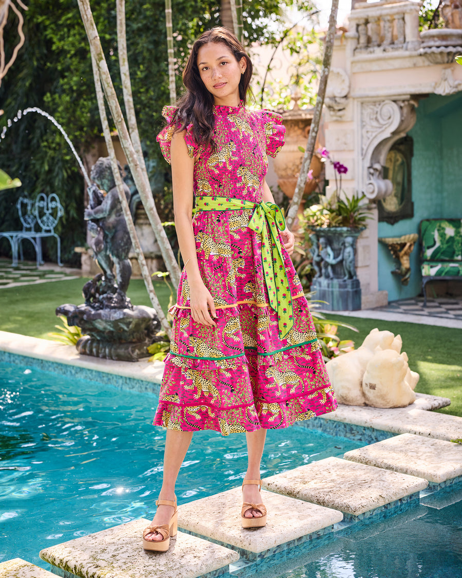 Bagheera - Ready to Ruffle Dress - Hot Pink - Printfresh