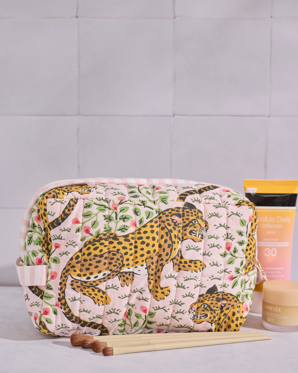 Bagheera Quilted Pouch Blush