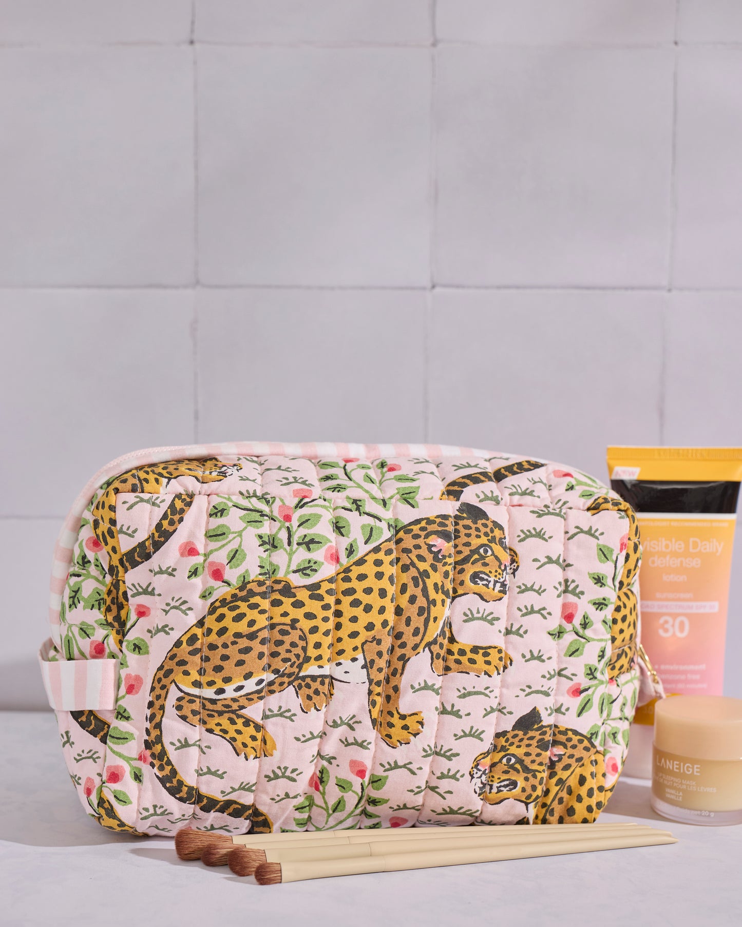 Bagheera - Quilted Pouch - Blush