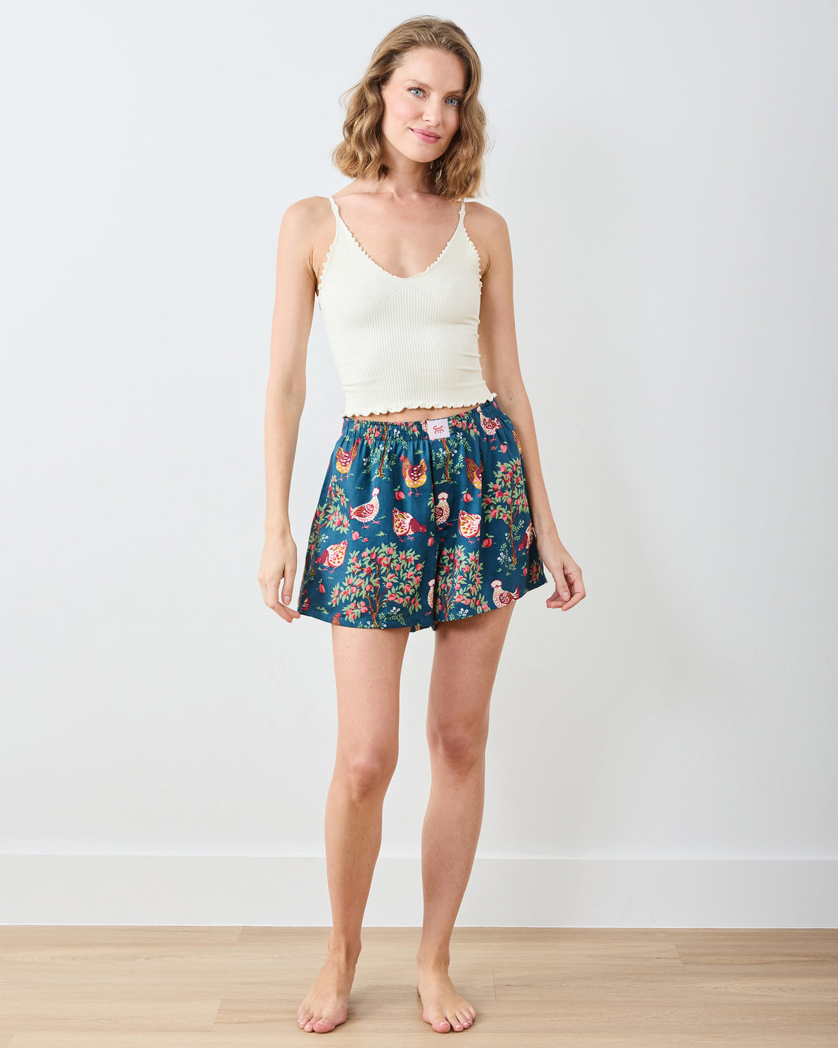 Hen House - Eco Satin Boyfriend Boxer - Navy