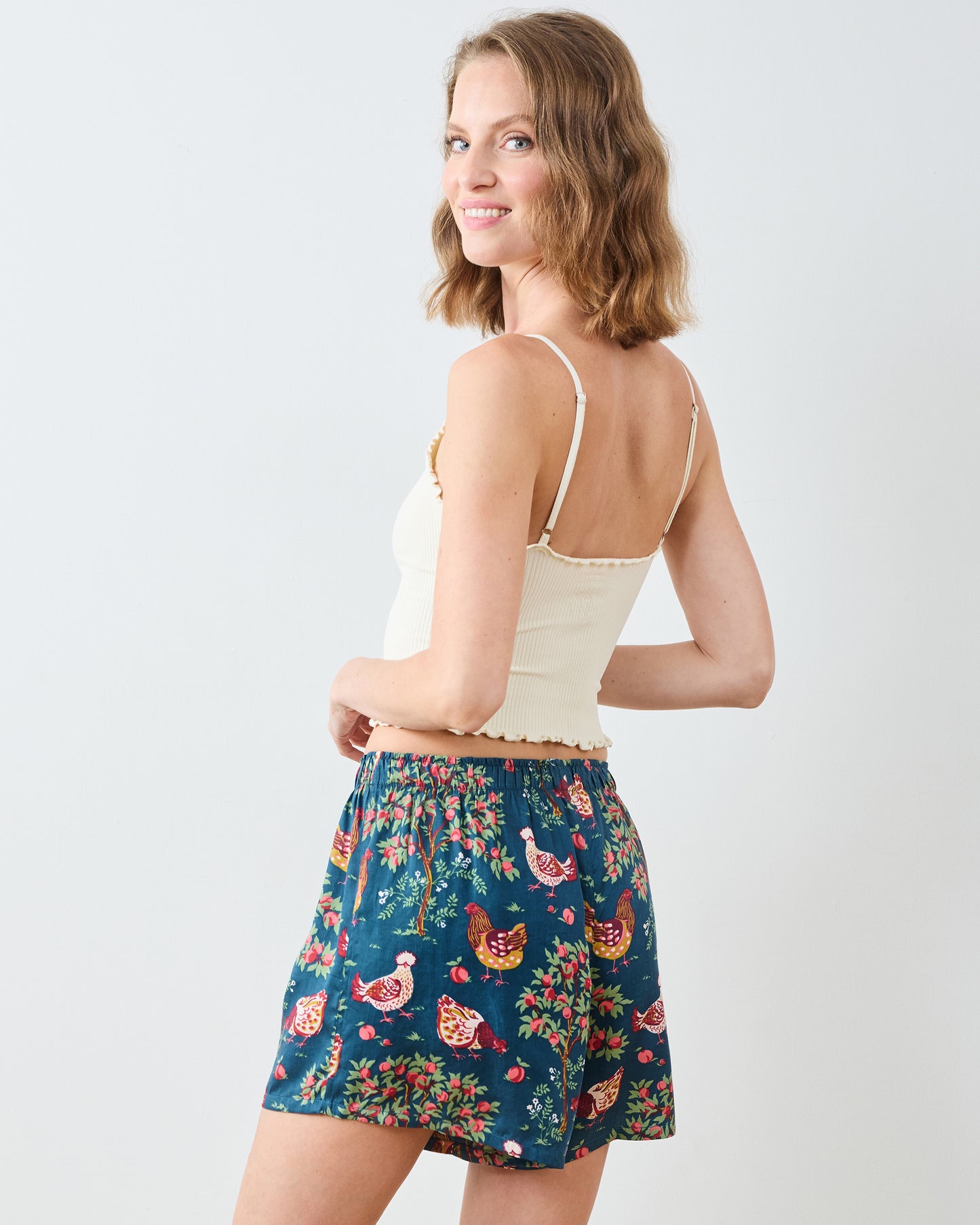 Hen House - Eco Satin Boyfriend Boxer - Navy