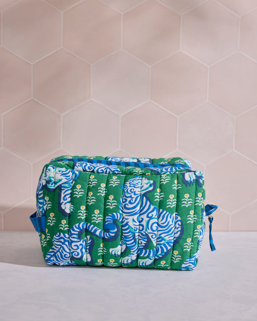 Tiger Queen - Quilted Pouch - Jade