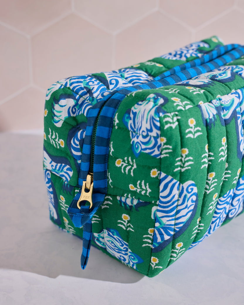 Tiger Queen - Quilted Pouch - Jade