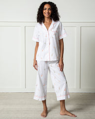 Bubbly Brunch - Short Sleeve & Cropped Pants Set - Cloud - Printfresh