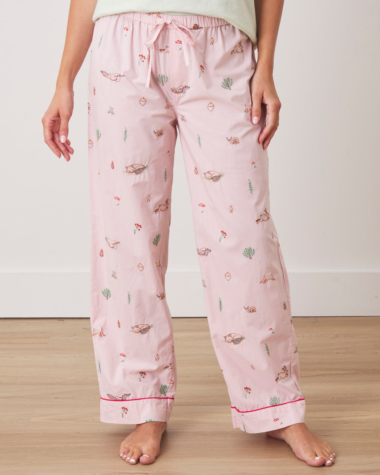 Woodland Storybook - T-Shirt & Embroidered PJ Pants Set - Blush - Printfresh