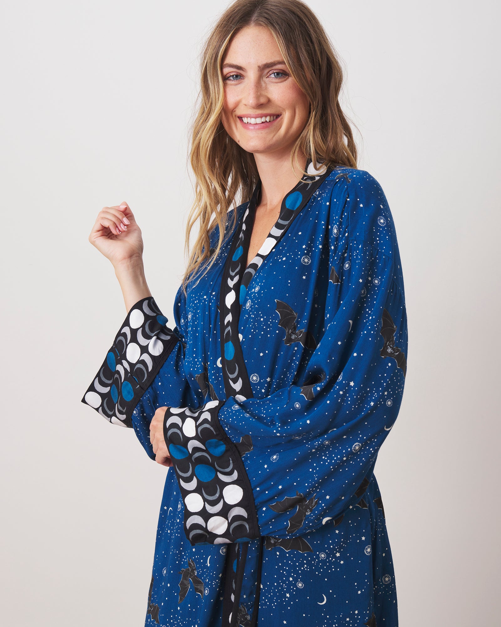 Evening Flight - Satin Robe - Twilight - Printfresh