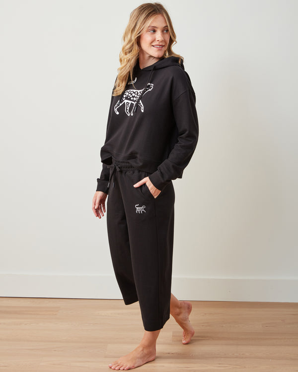 Black - Down Time Cropped Sweatpants - Cropped Sweatpants - Printfresh