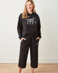 Down Time - Cropped Sweatpants - Black - Printfresh