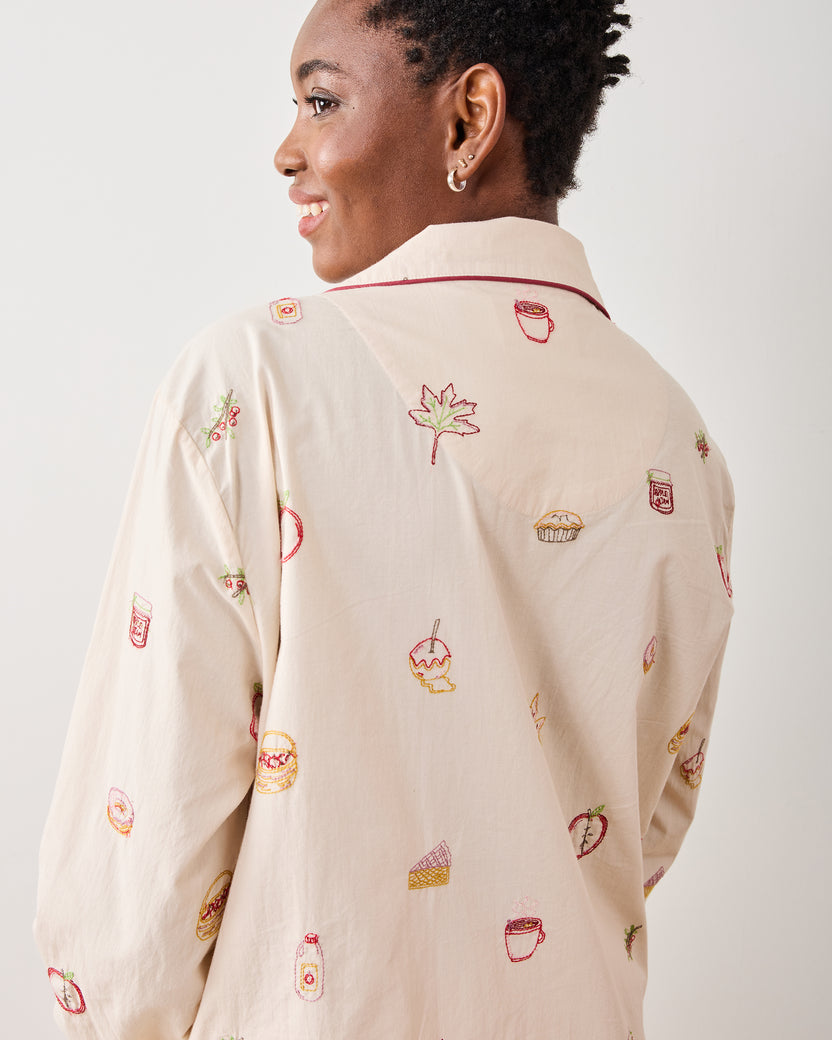 Apple Picking - Long PJ Set - Cream - Printfresh