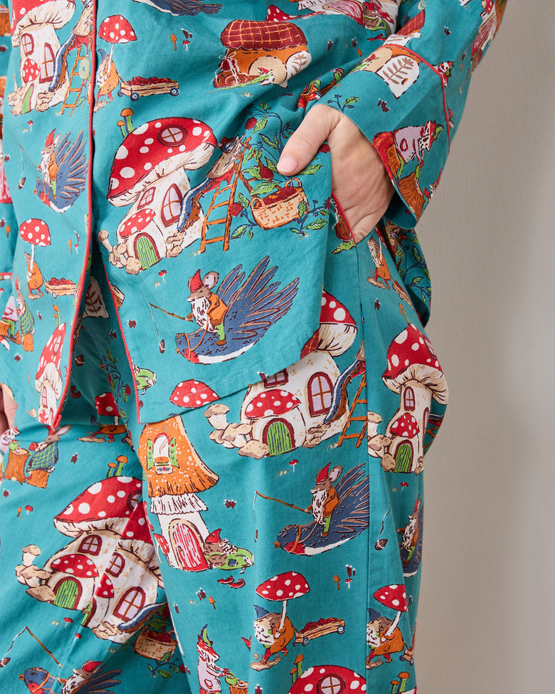 Autumn Critters - Long PJ Set - Teal - Printfresh