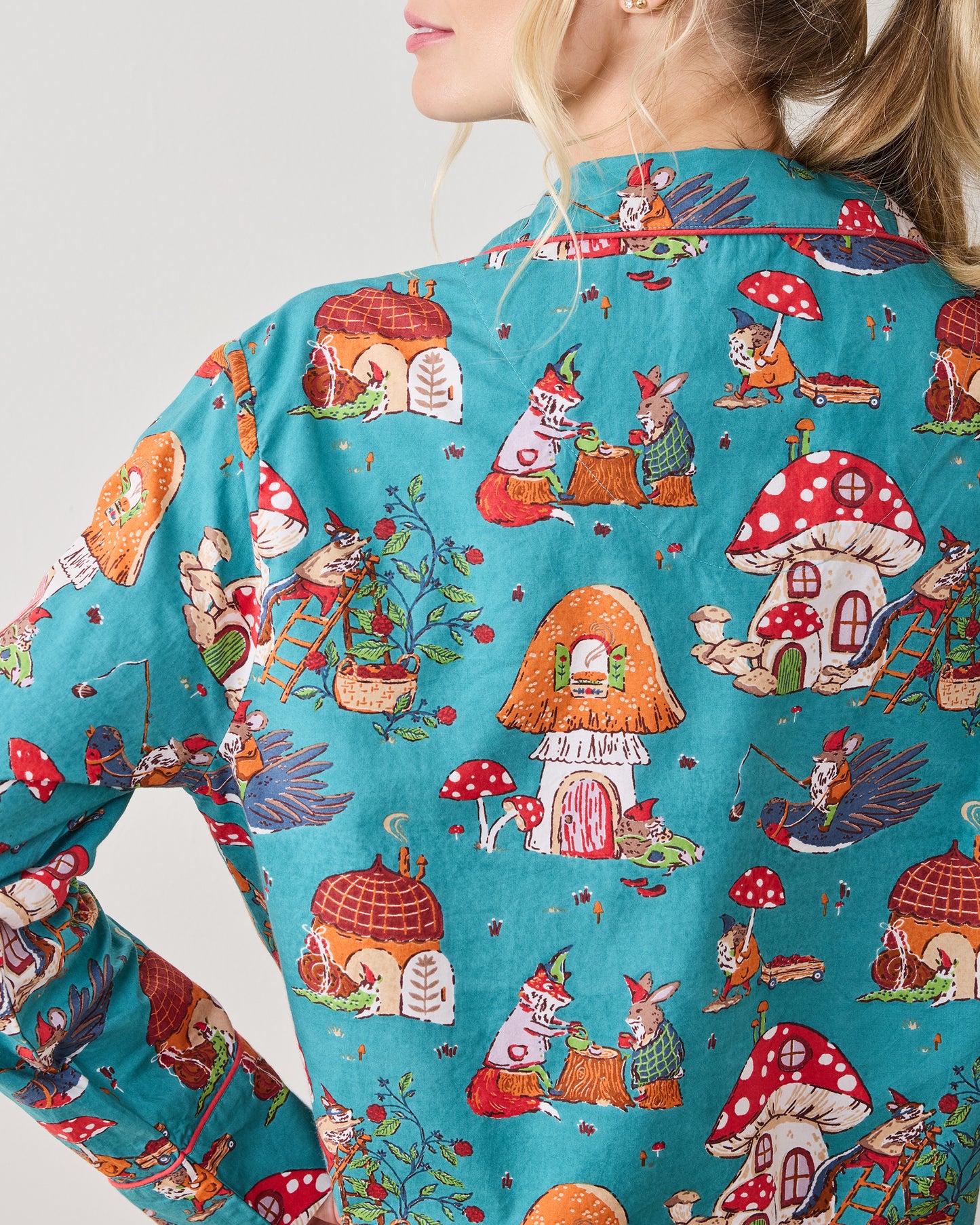 Autumn Critters - Long PJ Set - Teal - Printfresh