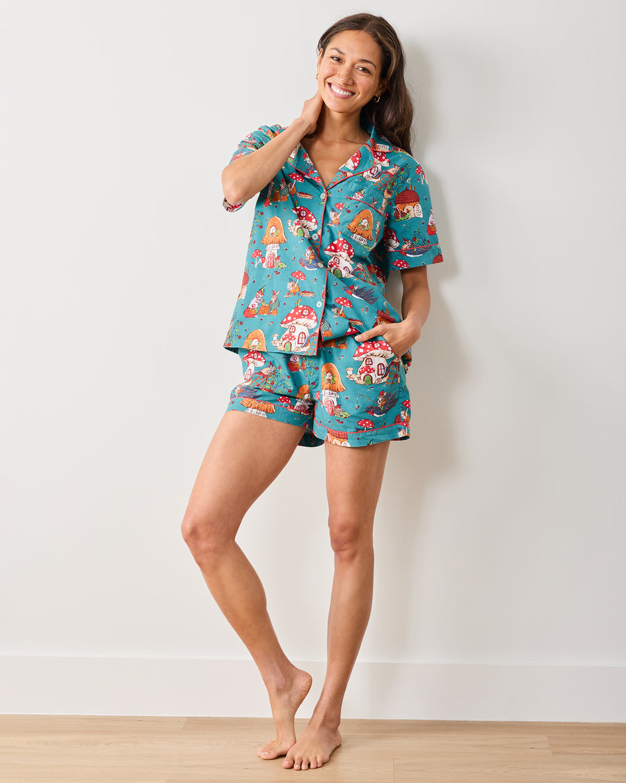 Autumn Critters - Short PJ Set - Teal - Printfresh