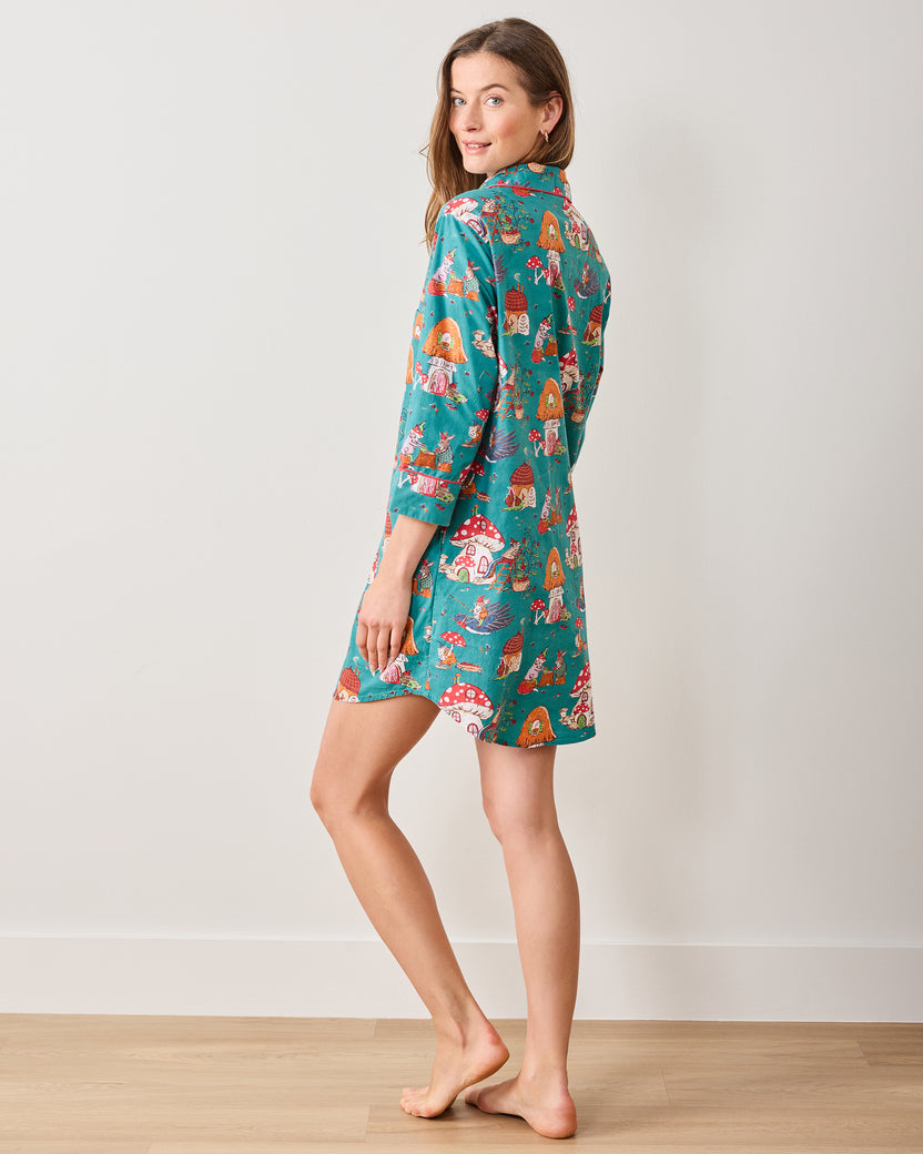 Autumn Critters - Sleep Shirt - Teal - Printfresh