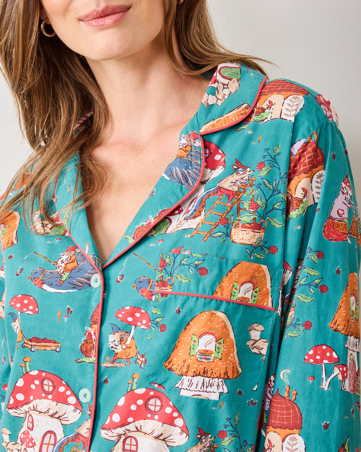 Autumn Critters - Sleep Shirt - Teal - Printfresh