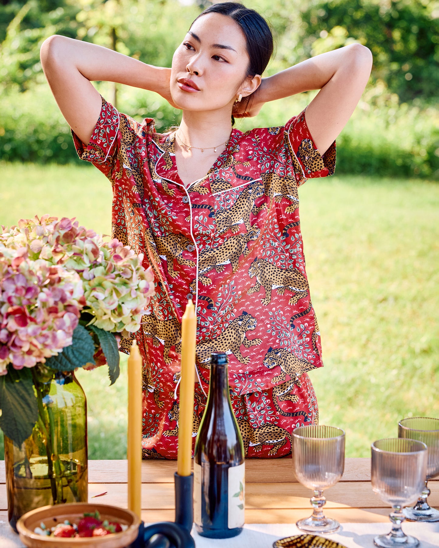 Bagheera - Eco Satin Short Set - Scarlet - Printfresh