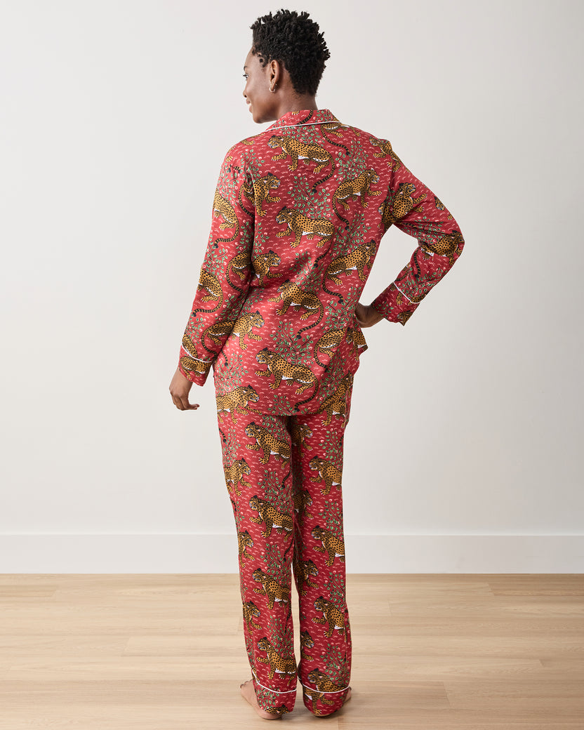 Bagheera - Tall Eco Satin Long PJ Set - Scarlet - Printfresh