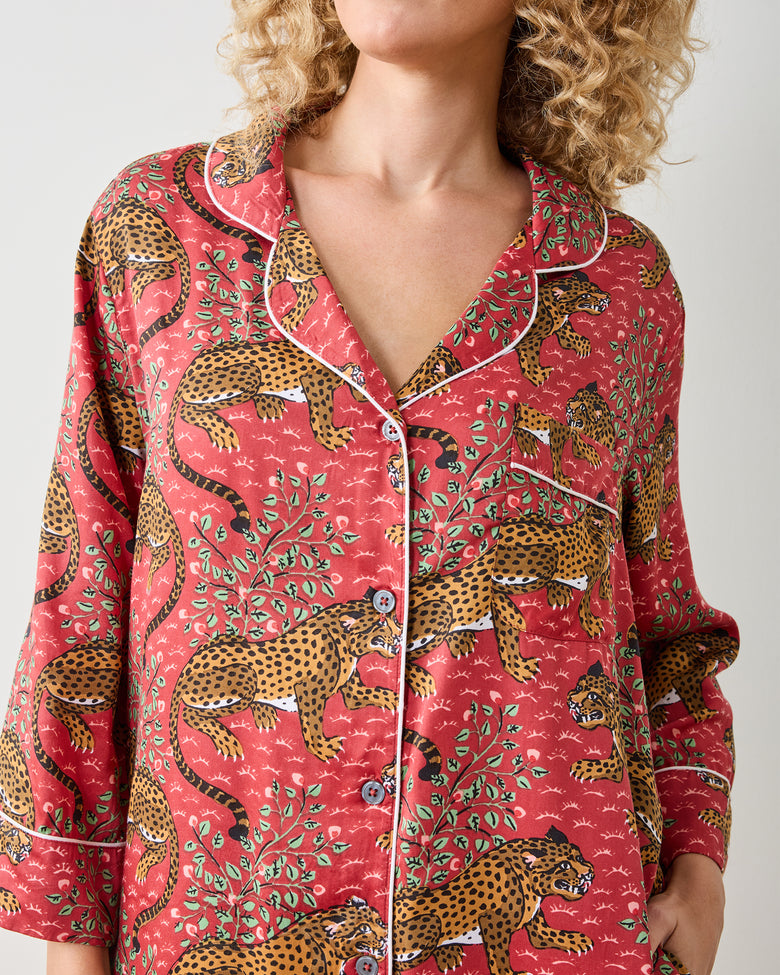 Bagheera - Eco Satin Sleep Shirt - Scarlet - Printfresh