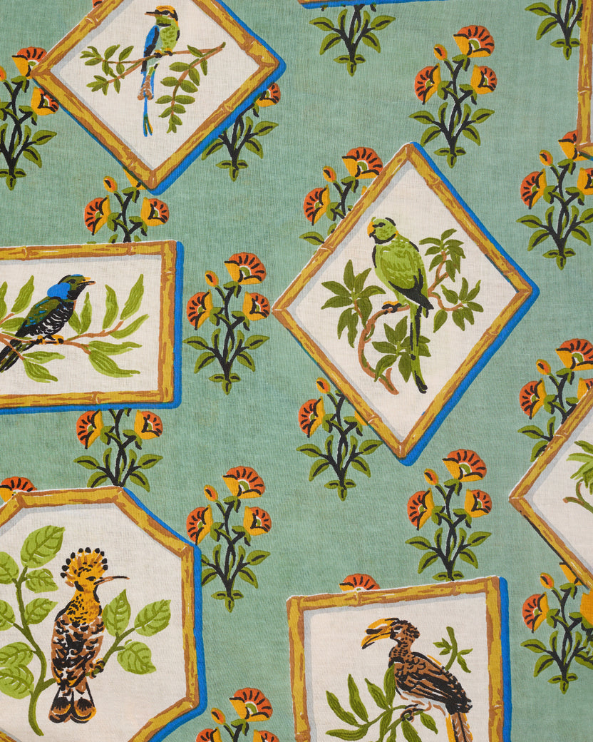 Birds Of India - Cassidy Dress - Sage - Printfresh