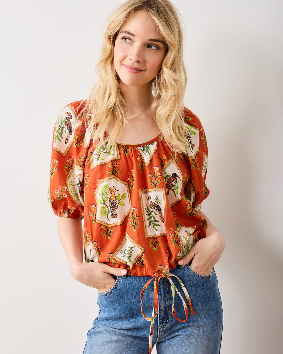 Birds of India - Piper Blouse - Copper - Printfresh