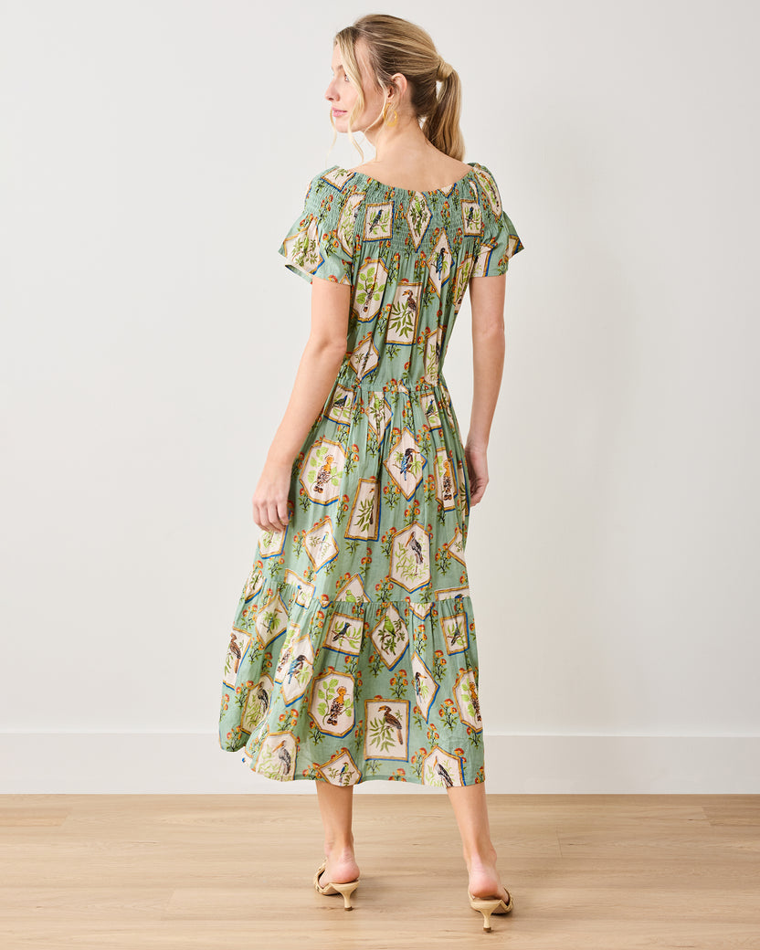Birds Of India - Eyes on You Dress - Sage - Printfresh