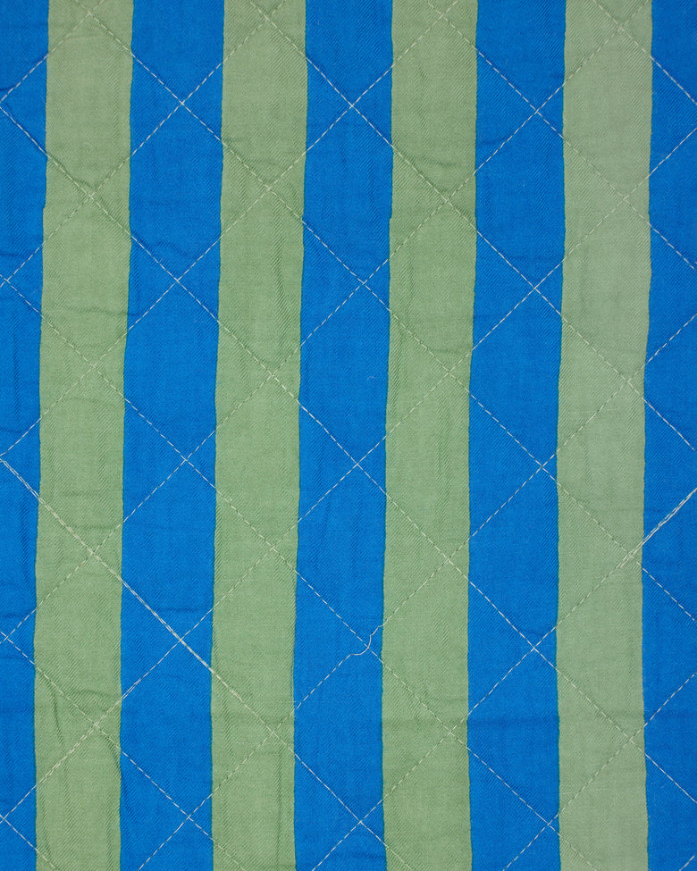 Bold Stripe - Quilted Jacket - Blue Sage - Printfresh