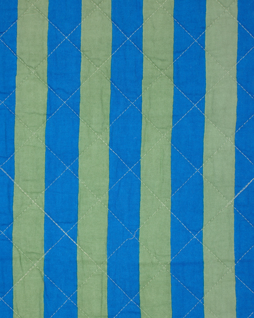 Bold Stripe - Quilted Jacket - Blue Sage - Printfresh
