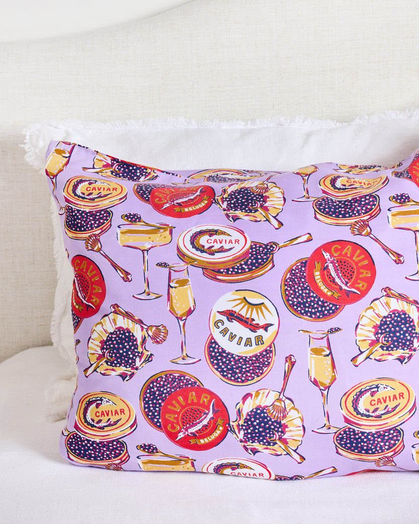 Champagne & Caviar - Eco Satin Pillowcase - Lavender Spritz - Printfresh