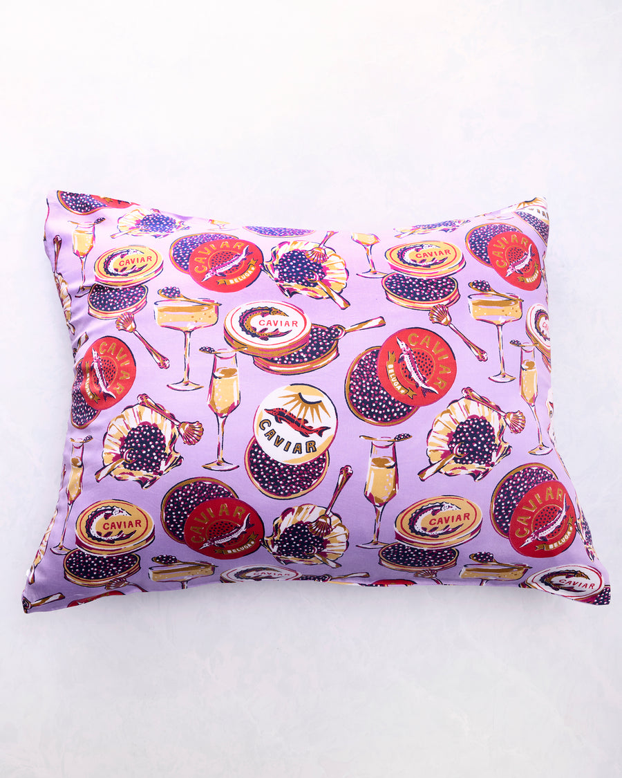 Champagne & Caviar - Eco Satin Pillowcase - Lavender Spritz - Printfresh