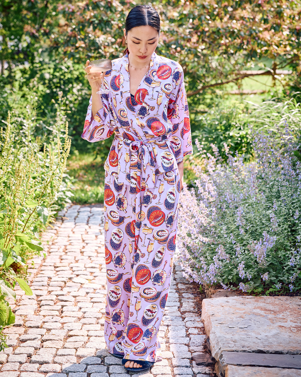 Champagne & Caviar - Eco Satin Wrap Set - Lavender Spritz - Printfresh
