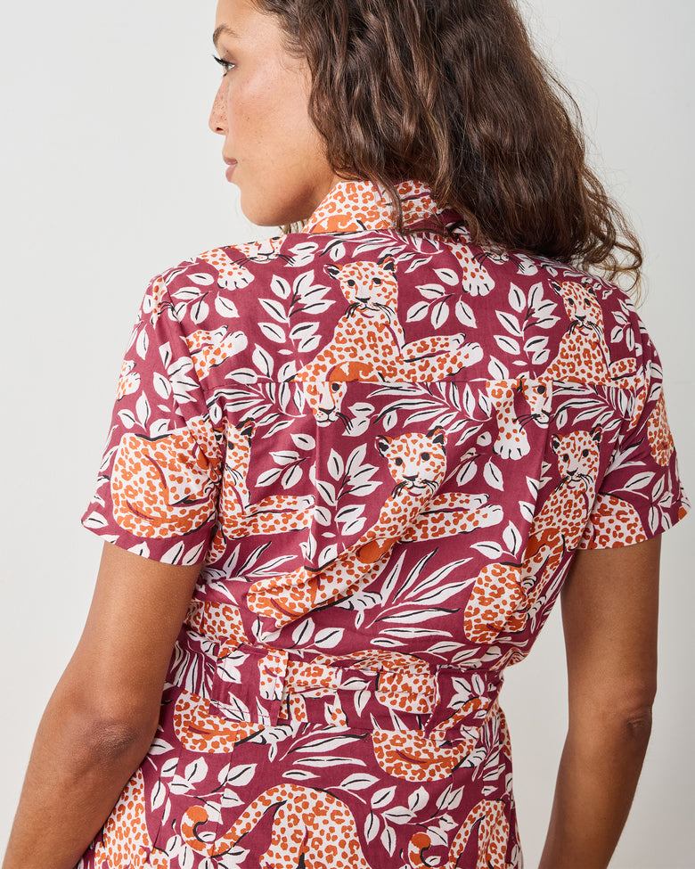 City Cats - Juliette Dress - Maroon Night - Printfresh