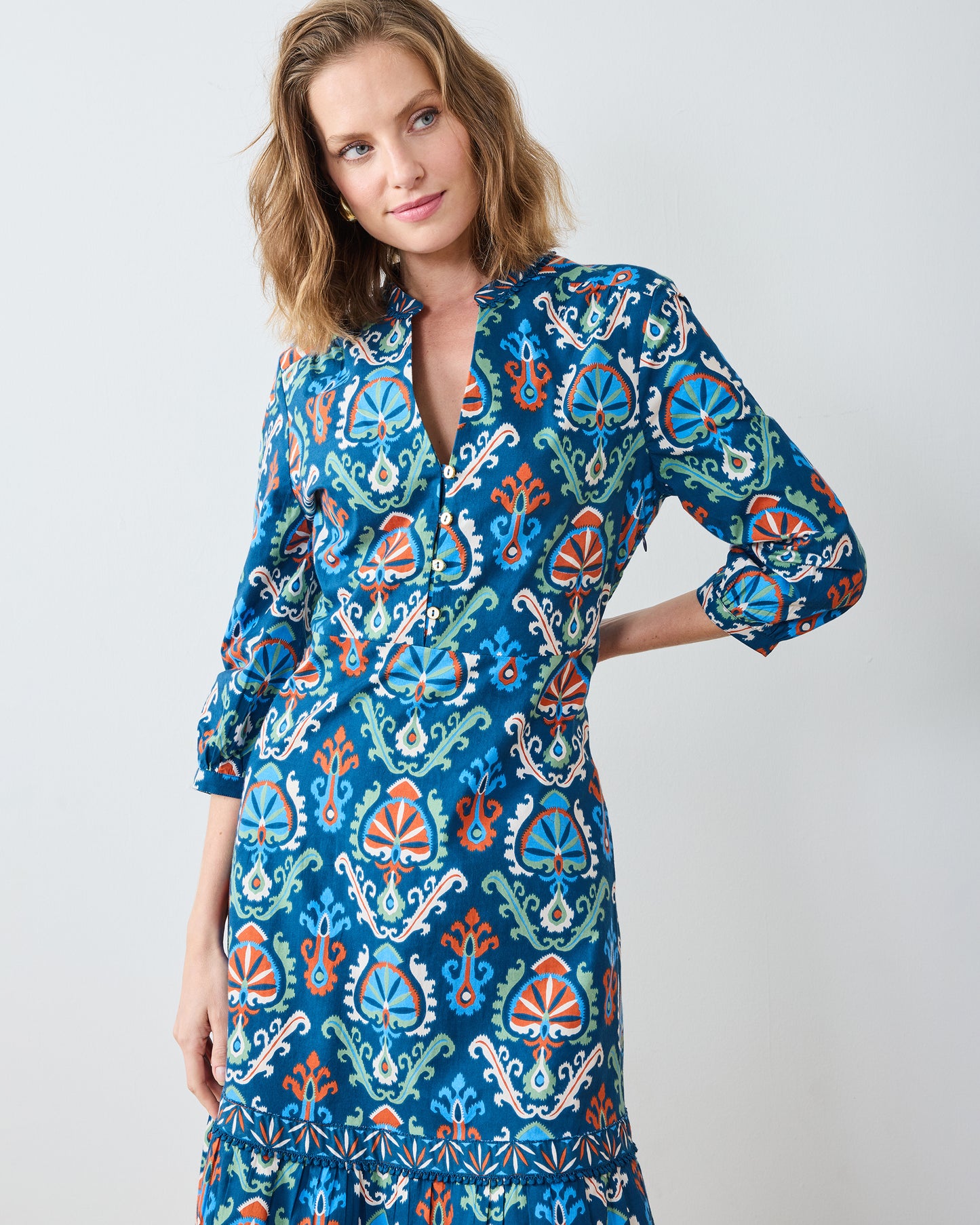Eclectic Ikat - Abigail Dress - Navy - Printfresh