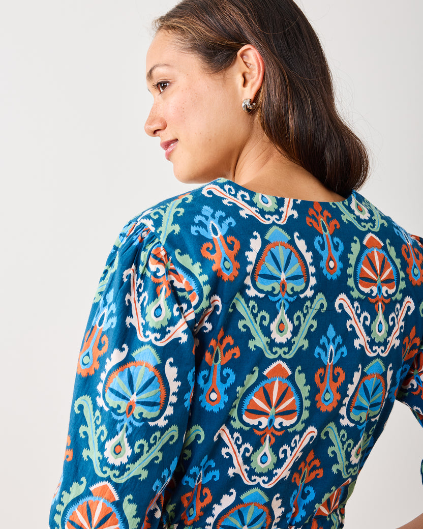 Eclectic Ikat - Genevieve Dress - Navy - Printfresh