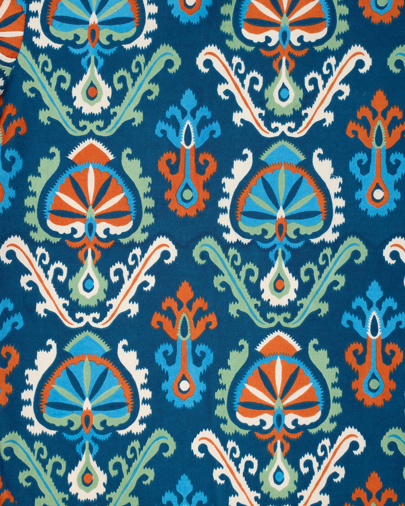 Eclectic Ikat - Edith Blouse - Navy - Printfresh