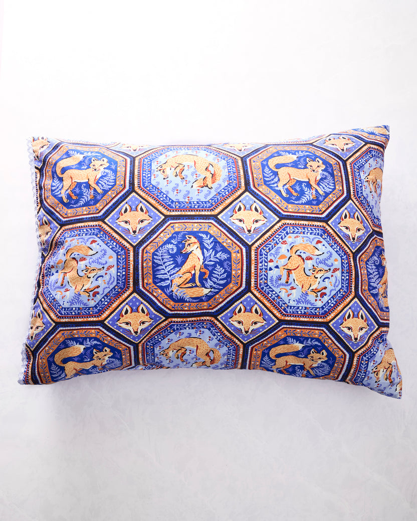 Fancy Fox - Pillowcases Set of 2 - French Blue - Printfresh