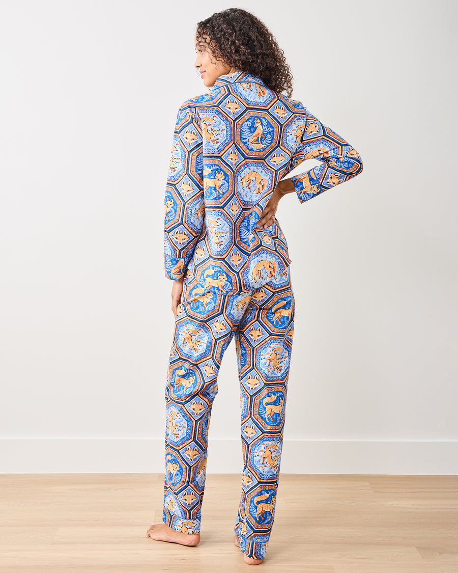 Fancy Fox - Tall Long PJ Set - French Blue - Printfresh
