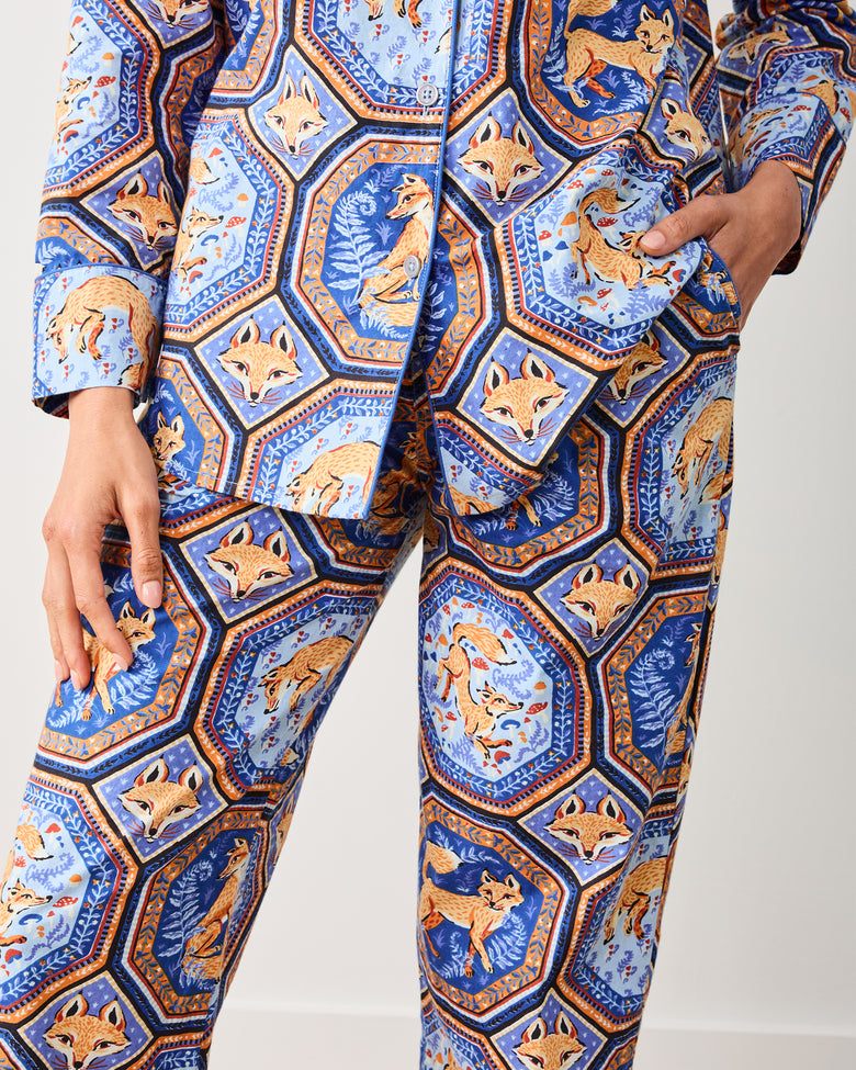 Fancy Fox - Petite Long PJ Set - French Blue - Printfresh