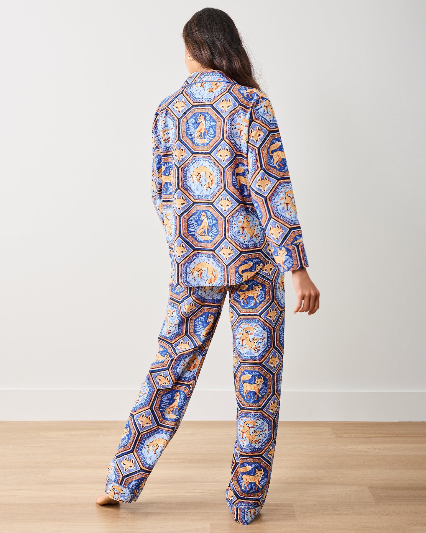 Fancy Fox - Long PJ Set - French Blue - Printfresh