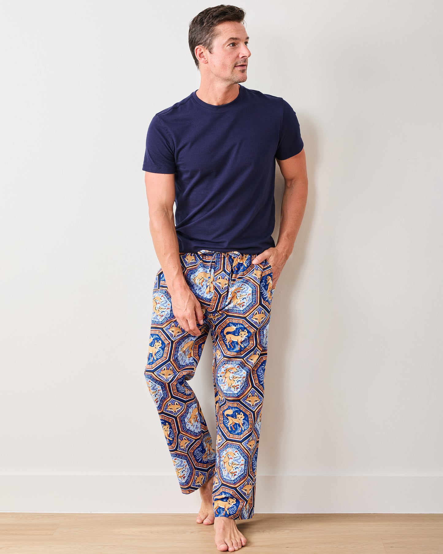 Fancy Fox - Men's PJ Pants - French Blue - Printfresh